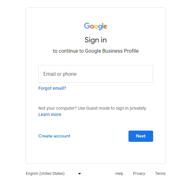 google account sign in